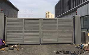 山東淄博市人民銀行開泰LB智能安全伸縮平移門工程案例
