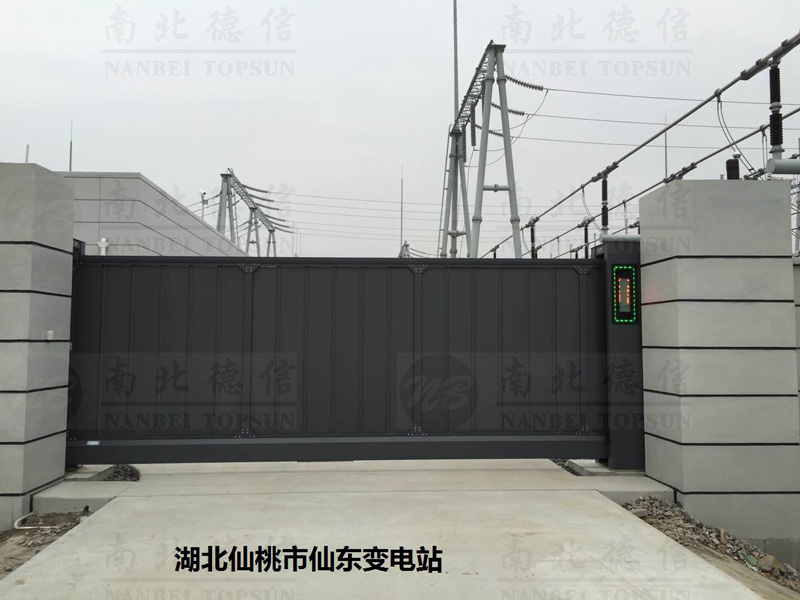 湖北仙桃市仙東變電站808LP智能安全伸縮平移門工程案例 - 中出網(wǎng)-智能出入口門戶
