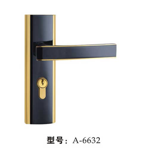 A單舌小插芯門鎖-6632-槍間金